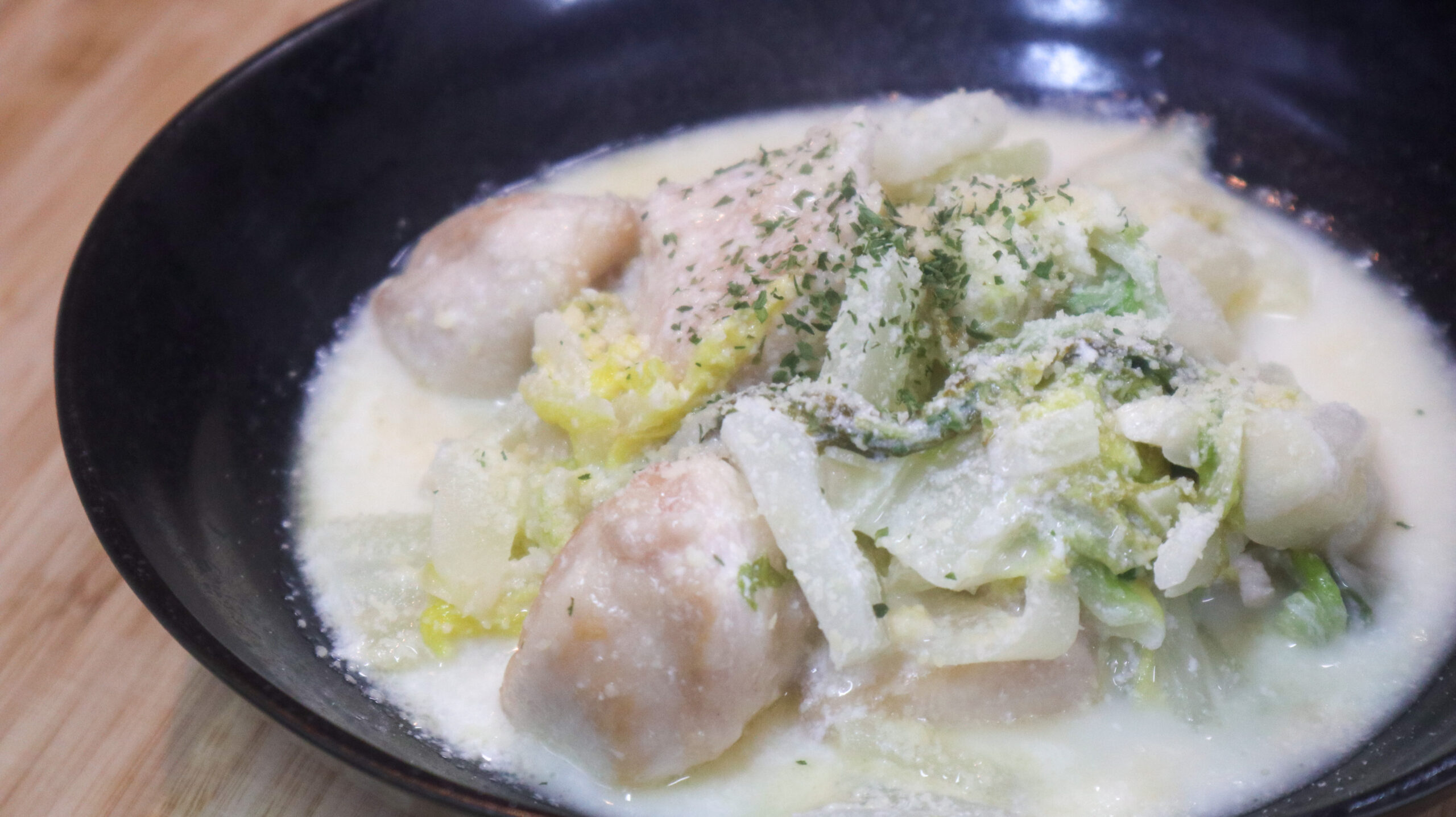 体も心もぽっかぽか 白菜のクリーム煮 食事処さくらの お品書き